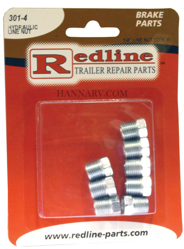 Redline 301-4 Hydraulic Line Nut - 1/4 Inch - Package of 8